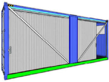 Container shelter con rinforzi